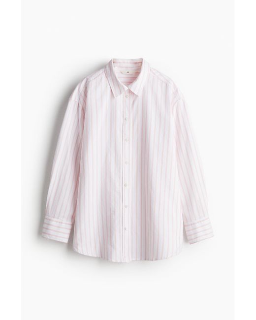 H&M Overhemdblouse Van Oxfordkatoen in het Pink