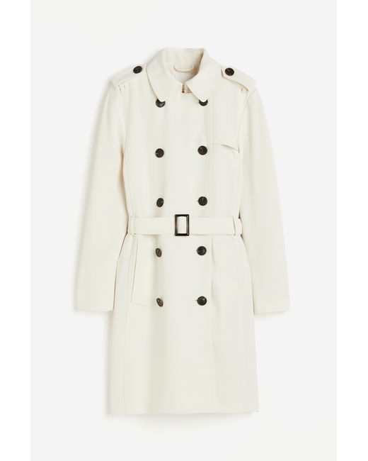 H&M Natural Zweireihiger Trenchcoat