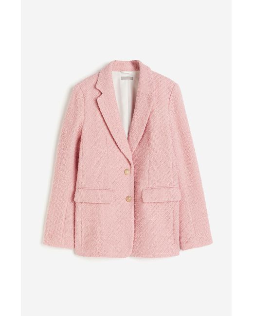 H&M Pink Blazer aus Bouclé