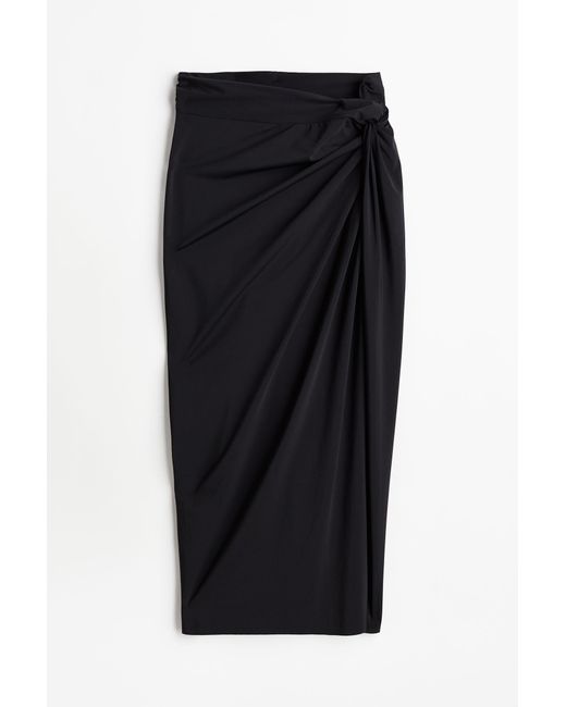 H&M Black Twist-detail beach skirt