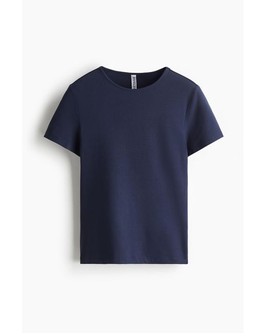 H&M Blue T-Shirt aus Mikrofaser