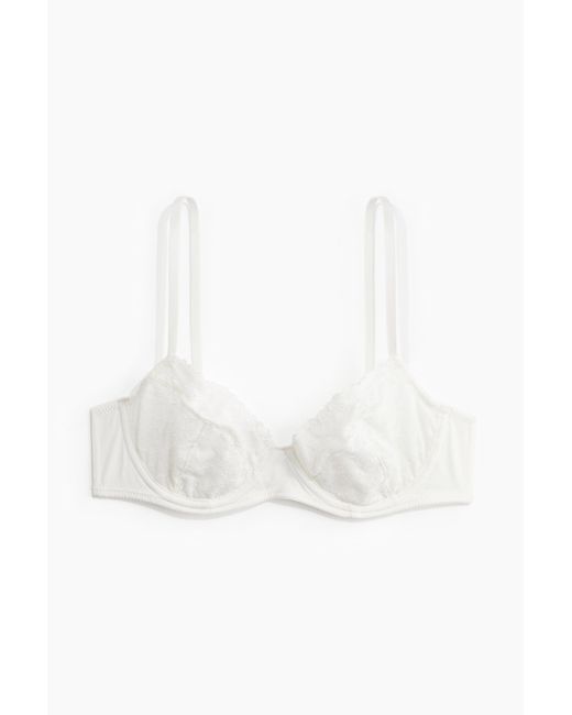 H&M White Bügel-BH aus Spitze