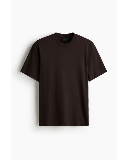 H&M T-Shirt in Regular Fit in Black für Herren