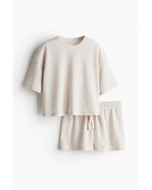 Top et short de pyjama gaufrés H&M en coloris White