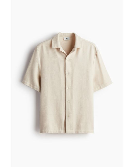 H&M Casual Overhemd Met Structuur in het Natural voor heren