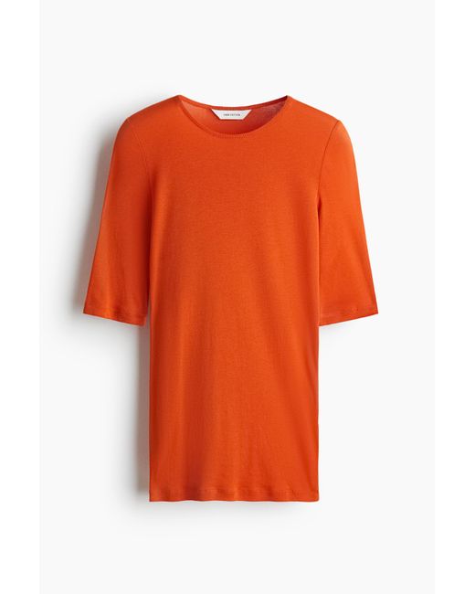 H&M T-shirt Van Pimakatoen in het Orange