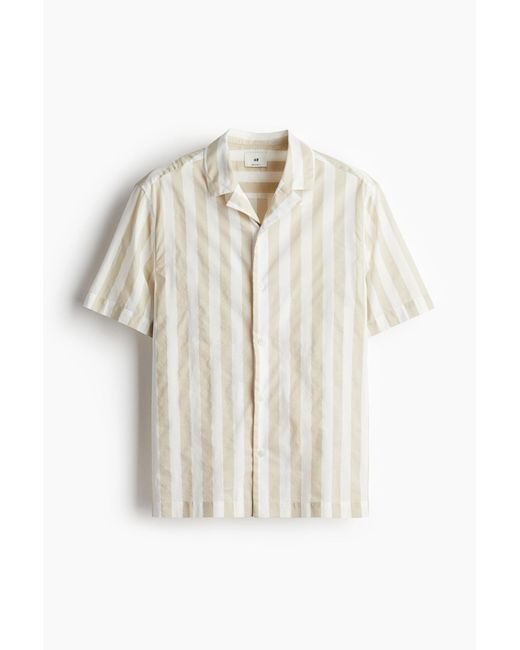 H&M Freizeithemd mit Print Regular Fit in White für Herren