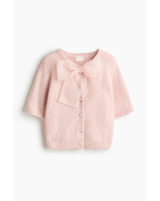 H&M Pink Cardigan mit Zierschleife