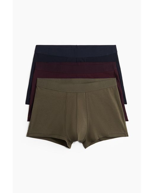 H&M 3er-Pack Kurze Trunks mit Lycra® in Green für Herren