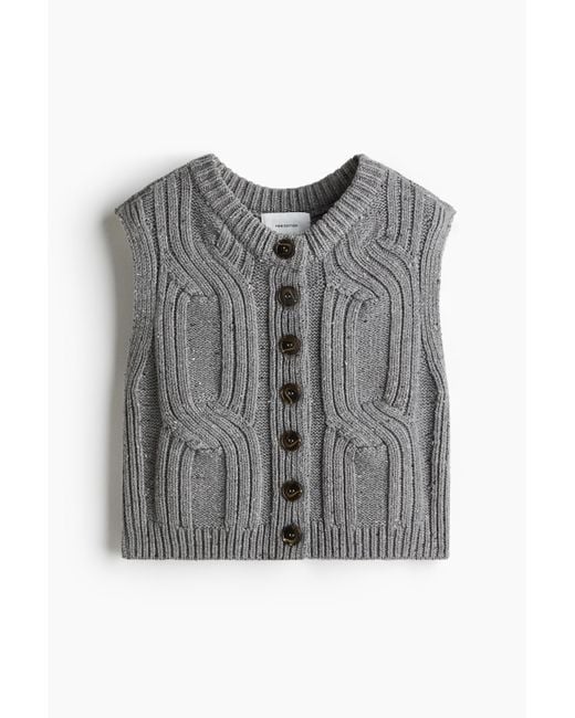H&M Gray Gilet aus Zopfstrick