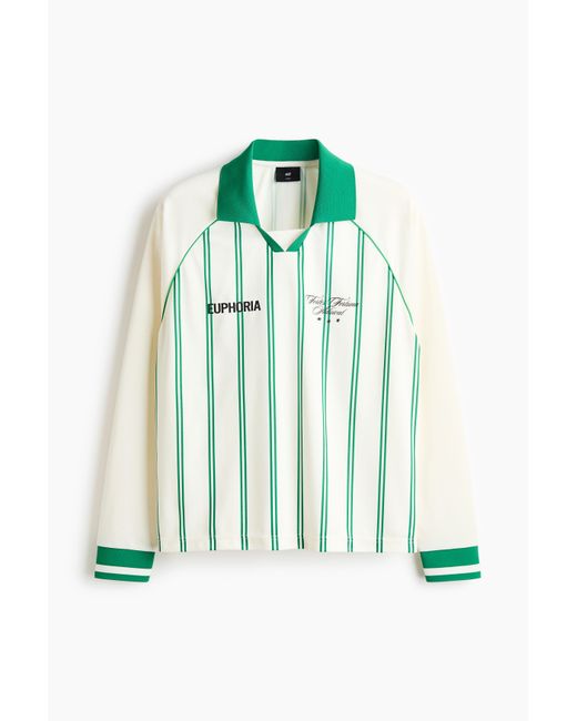 H&M Poloshirt mit Print in Loose Fit in Green für Herren