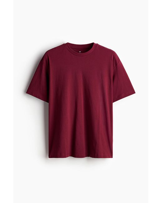 H&M T-Shirt in Loose Fit in Red für Herren