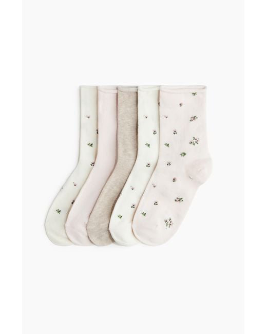 Lot De 5 Paires De Chaussettes H&M en coloris White