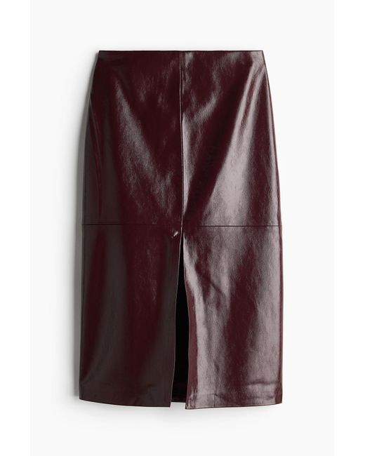 H&M Kokerrok Met Coating in het Purple