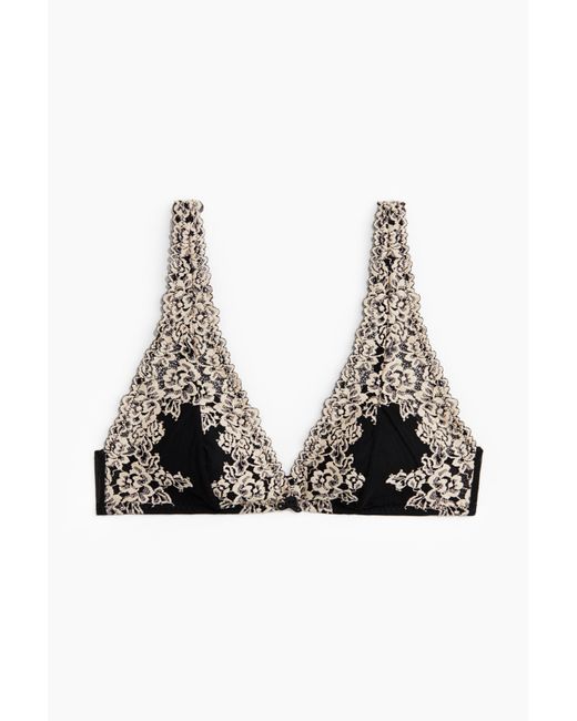 H&M Black Wattierter Soft-BH aus Spitze