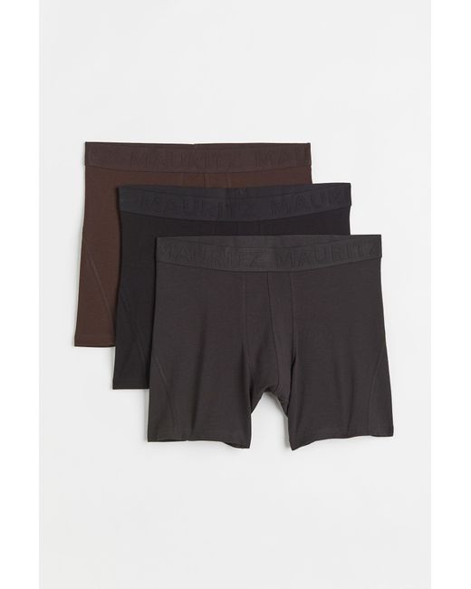 H&M 3-pack Mid Cotton Trunks in Brown for Men | Lyst Canada