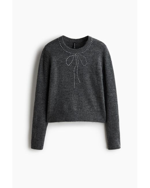 Pull Ornementé H&M en coloris Noir Lyst