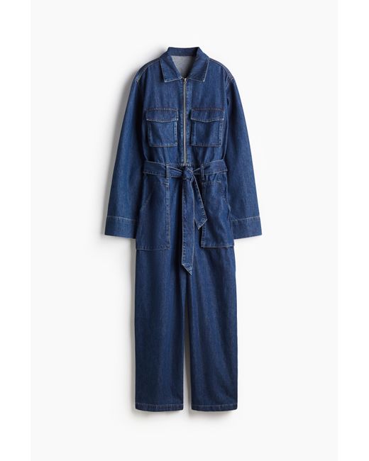 H&M Blue Boilersuit aus Denim im Utility-Look