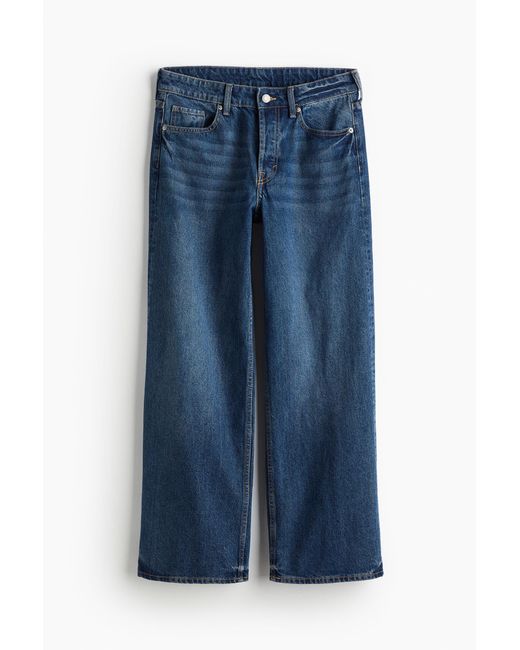 H&M Blue Baggy Wide Low Jeans