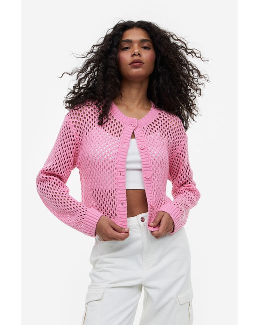 Hu0026M Cardigan in Pink | Lyst