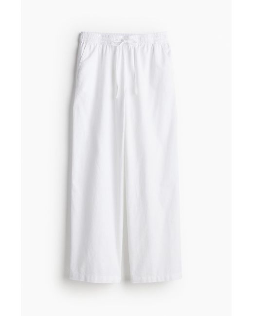 H&M White Hose aus Leinenmischung