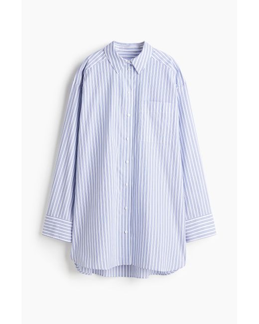 H&M Blue Baumwollnachthemd