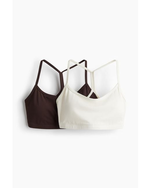 H&M White 2er-Pack Sport-BHs mit DryMoveTM