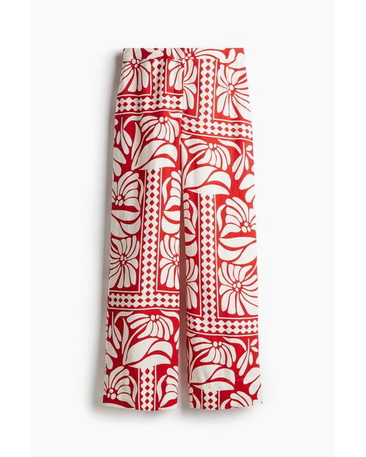 H&M Red Hose aus Leinenmix