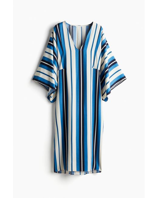 Robe caftan à encolure en V H&M en coloris Blue