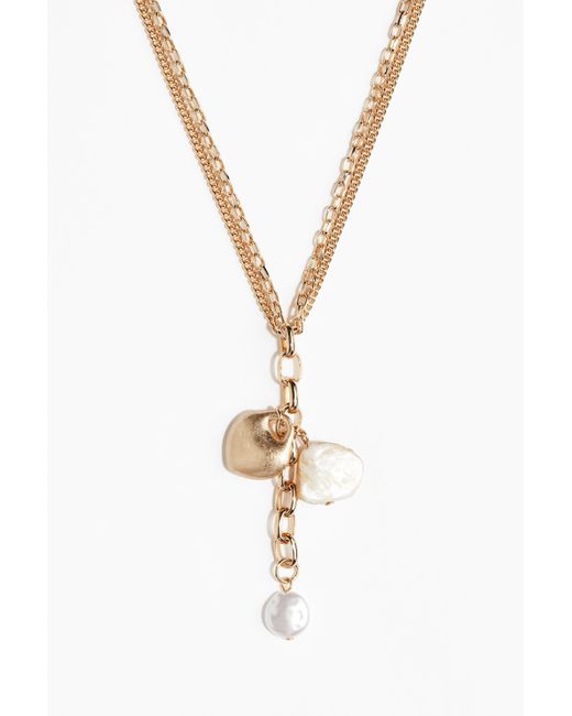 H&M Metallic Zweireihige Halskette mit Anhängern