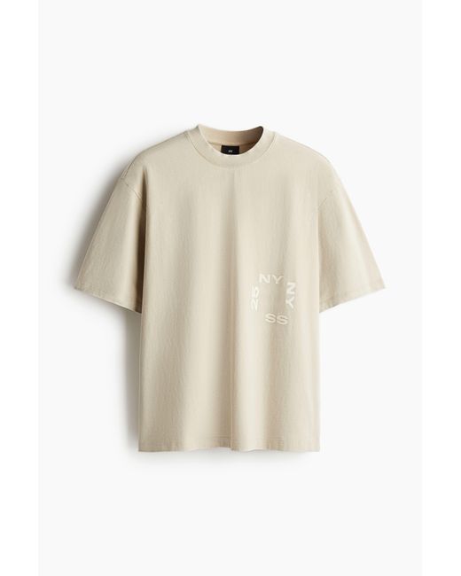 H&M Ausgewaschenes T-Shirt in Loose Fit in Natural für Herren