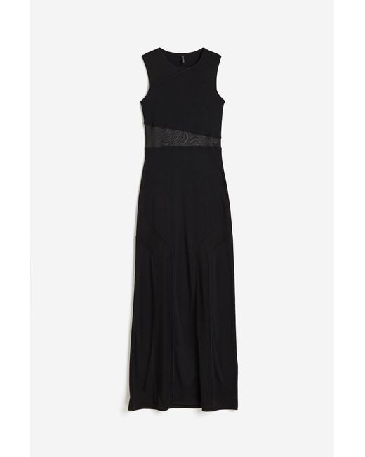 H&M Black Bodycon-Kleid mit Mesh-Detail