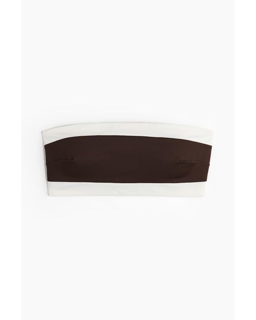 H&M Padded Bandeaubikinitop in het Brown