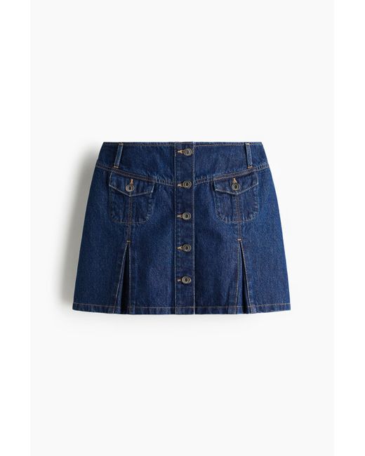 H&M Denim Minirok in het Blue