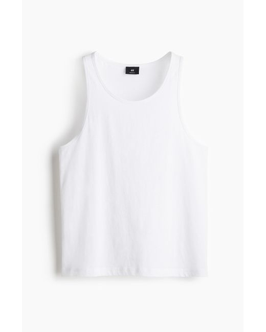 H&M Tanktop in Regular Fit in White für Herren