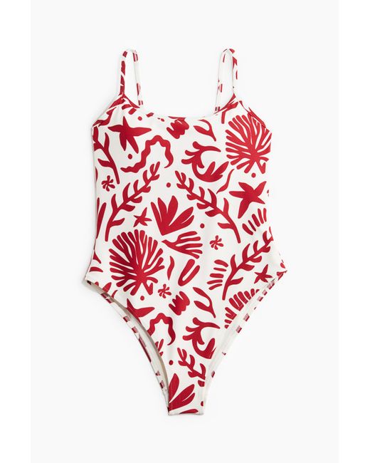 H&M Badpak Met Padded Cups in het Red