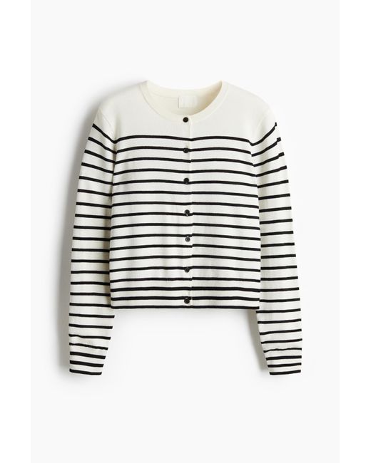 H&M Fijngebreid Vest in het White