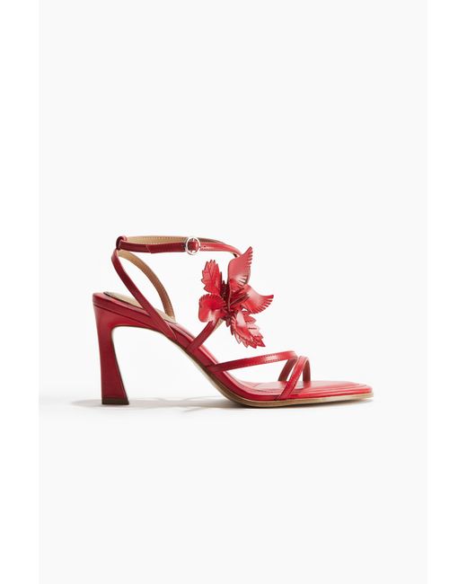 H&M Red Hohe Sandalen mit Applikationen