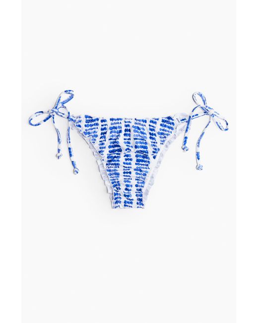 H&M Blue Bikinihose Brazilian zum Binden