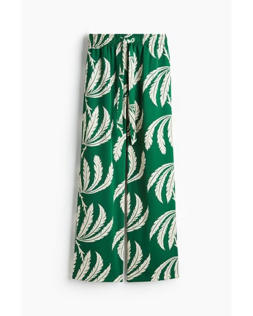 H&M Twill Broek Met Drawstring in het Green