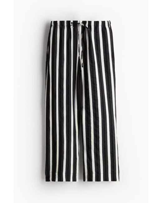 Pantalon large avec taille élastique H&M en coloris Black