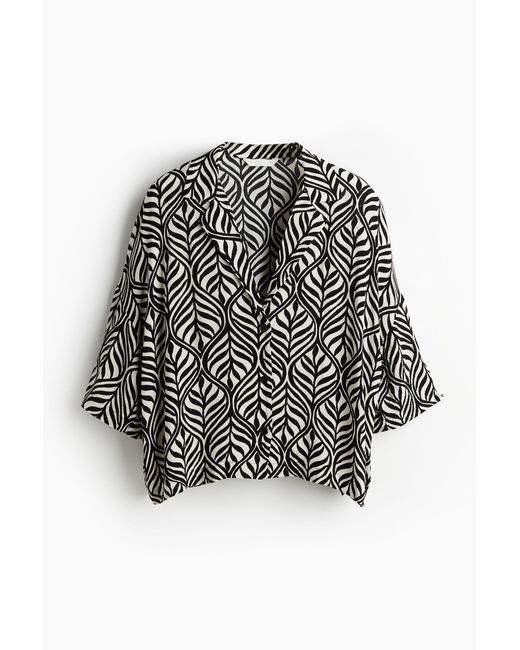 Chemise oversize à col cubain H&M en coloris Black