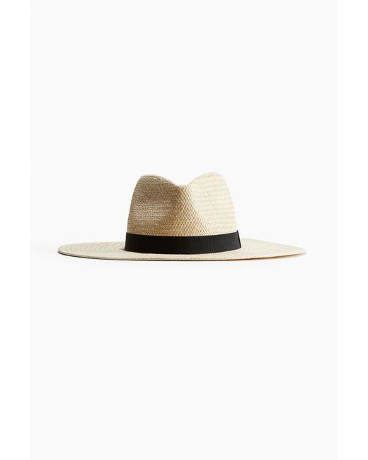 H&M Natural Straw fedora hat
