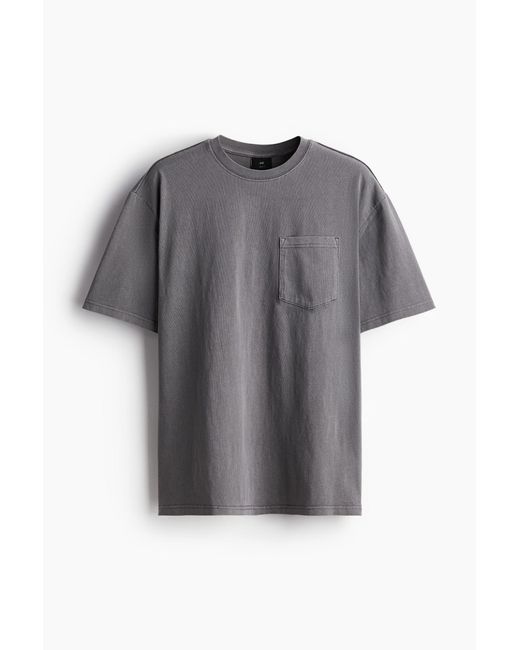 H&M Ausgewaschenes T-Shirt in Loose Fit in Gray für Herren