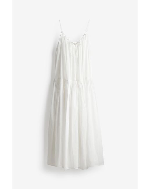 H&M White Maxikleid in A-Linie