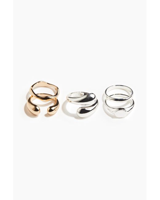 H&M Metallic 5er-Pack Ringe