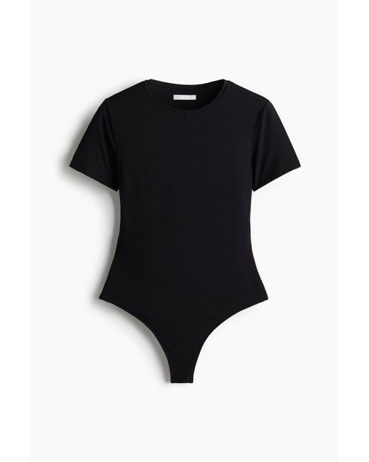 H&M Black Body aus Mikrofaser mit Kurzarm