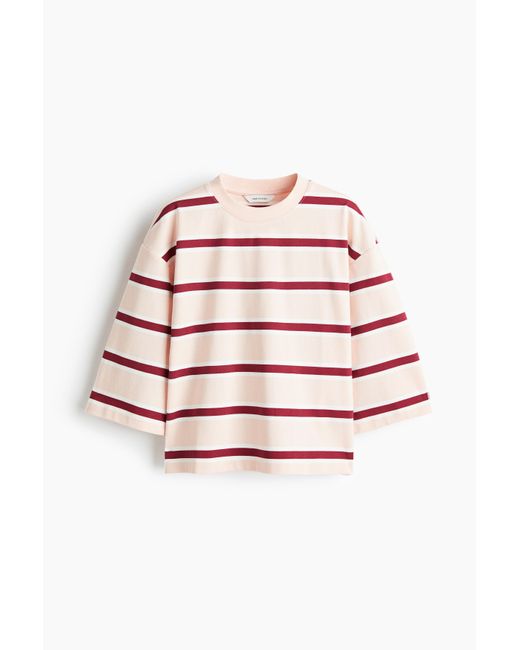H&M Red Baumwollshirt in Loose Fit