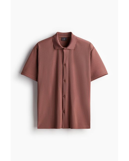 Chemise plissée Loose Fit H&M pour homme en coloris Brown