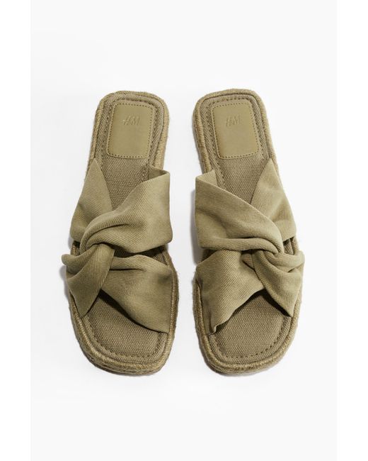 H&M Green Espadrille-Sandalen mit Twistdetail